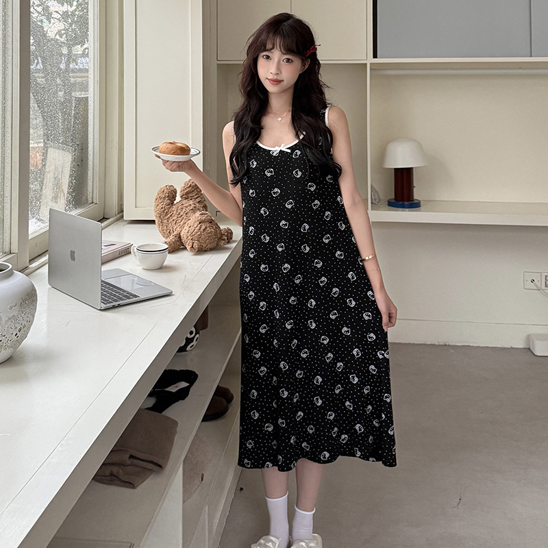 2025, ropa de dormir de cabina de verano chaleco de moda para jóvenes vestidos frescos estudiantes delgados al por mayor