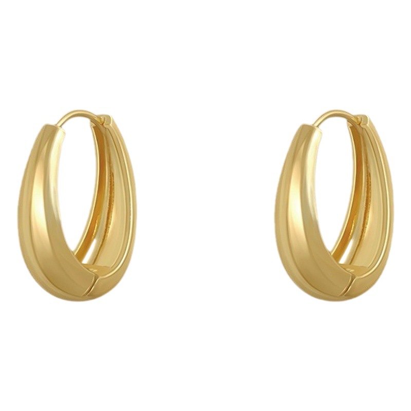 Pendientes geométricas doradas de estilo retro coreano Pendientes exquisitos y simples de moda femenina Pendientes ligeros de lujo de alta gama al por mayor