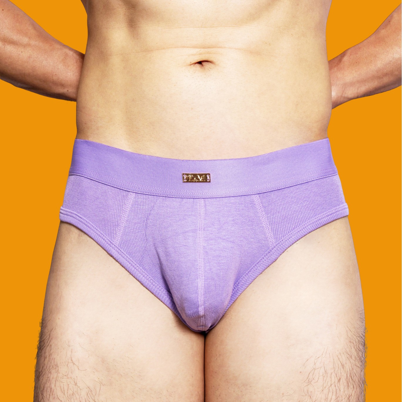 D.M men's underwear wide waist solid color rayon modal soft breathable briefs basic base metal label simple