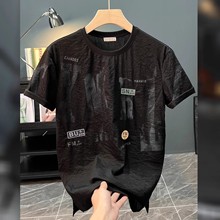 工厂直销麻短袖t恤男夏季新款印花体恤棉麻半袖体恤上衣