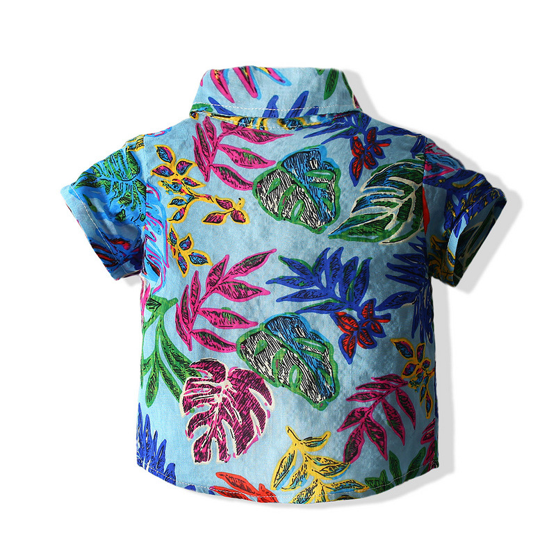 Camisa de verano para niños 2023 nueva camisa de manga corta para niños estilo de playa para niños