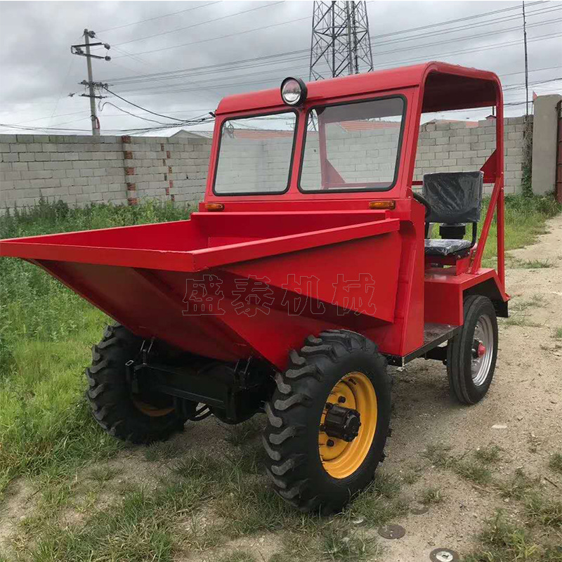 建筑工地翻斗车 前卸式翻斗车砂浆运输车 小型柴油翻斗车