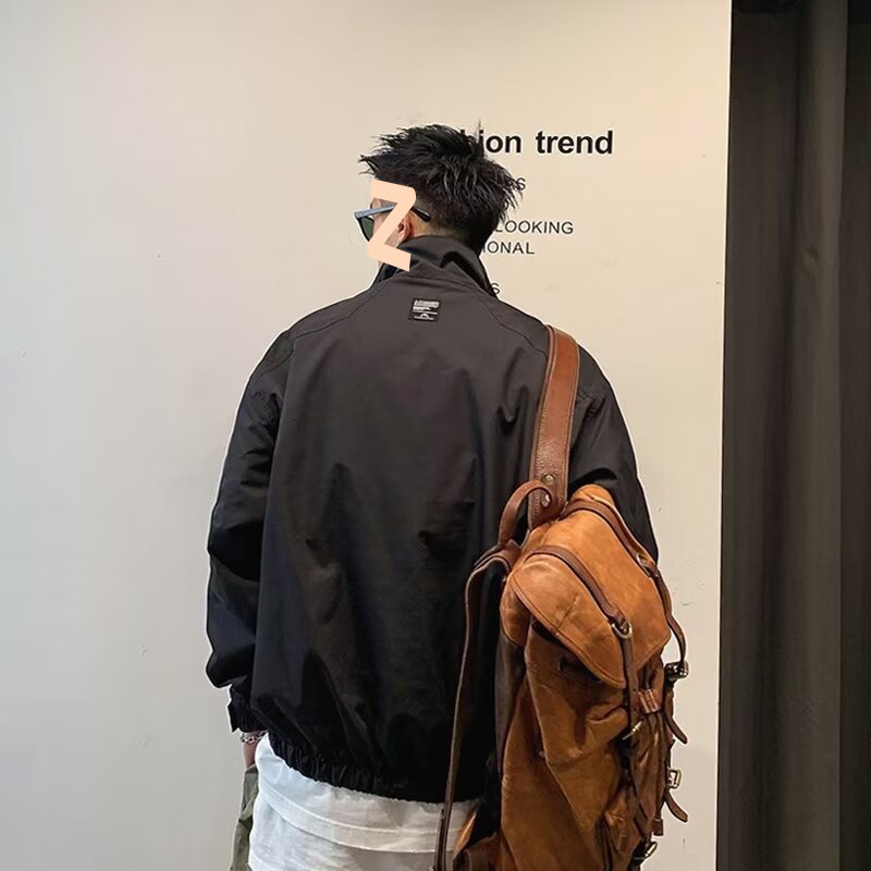 Men's Half Zip Workwear, Men's Stand Up Collar Jacket, Top_voghion.com