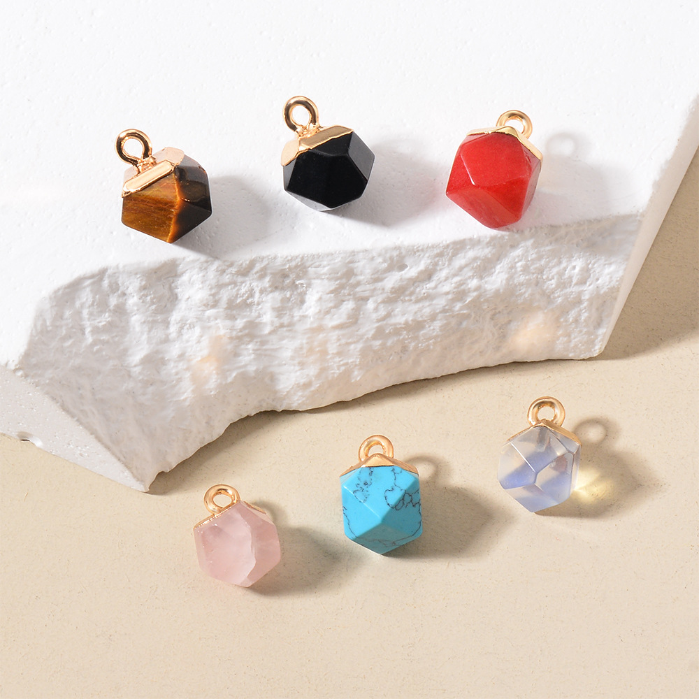 9g Weight Pendant Jewelry Making Type Natural Stone Inlay Material DIY Jewelry Accessories Classification 5 PCS/Package Quantity natural stone Material Geometric Pattern Simple Style Style Plating, Inlay Craft 5 PCS/Package Natural Stone Natural Stone Geometric Pendant 9