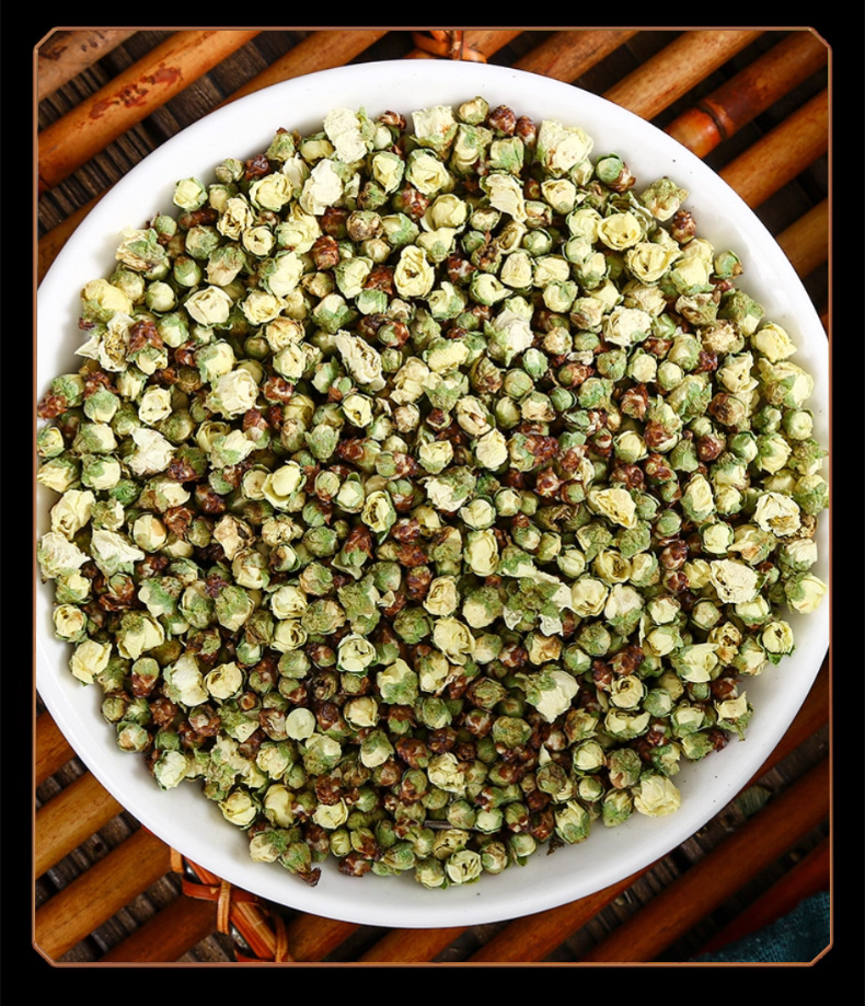 White Plum Flower Buds Mei Hua Loose Dried Herbal Tea 50g in use