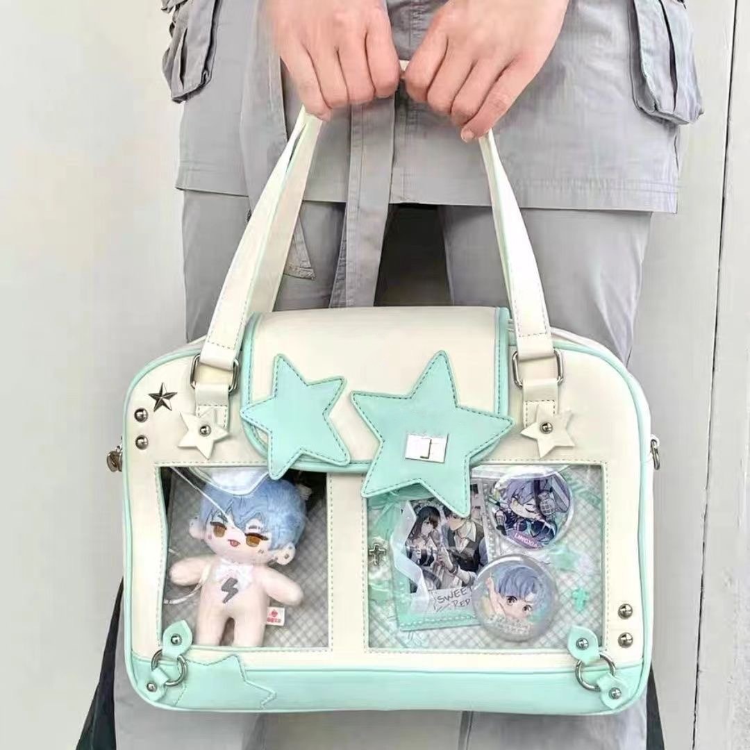 La chica yuanqi diseñó originalmente una bolsa de dolor de doble uso de wagu, que puede contener una bolsa de hombro único de muñeca de 20 cm.