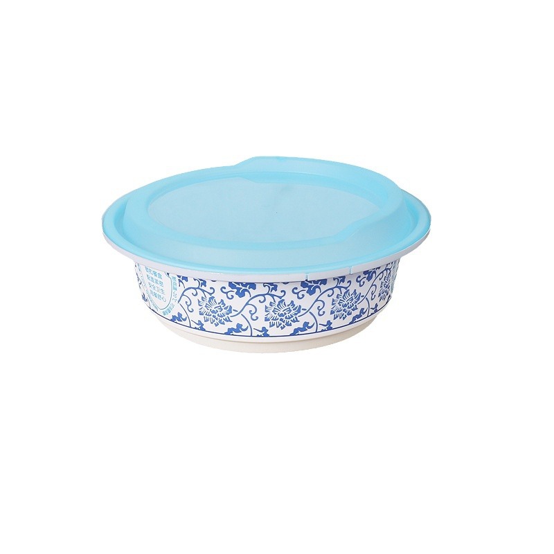 Tazón de embalaje de calidad alimentaria cerradura desechable Caja de almuerzo para llevar caja de embalaje redonda a prueba de fugas sopa fideos picante tazón caliente engrosado