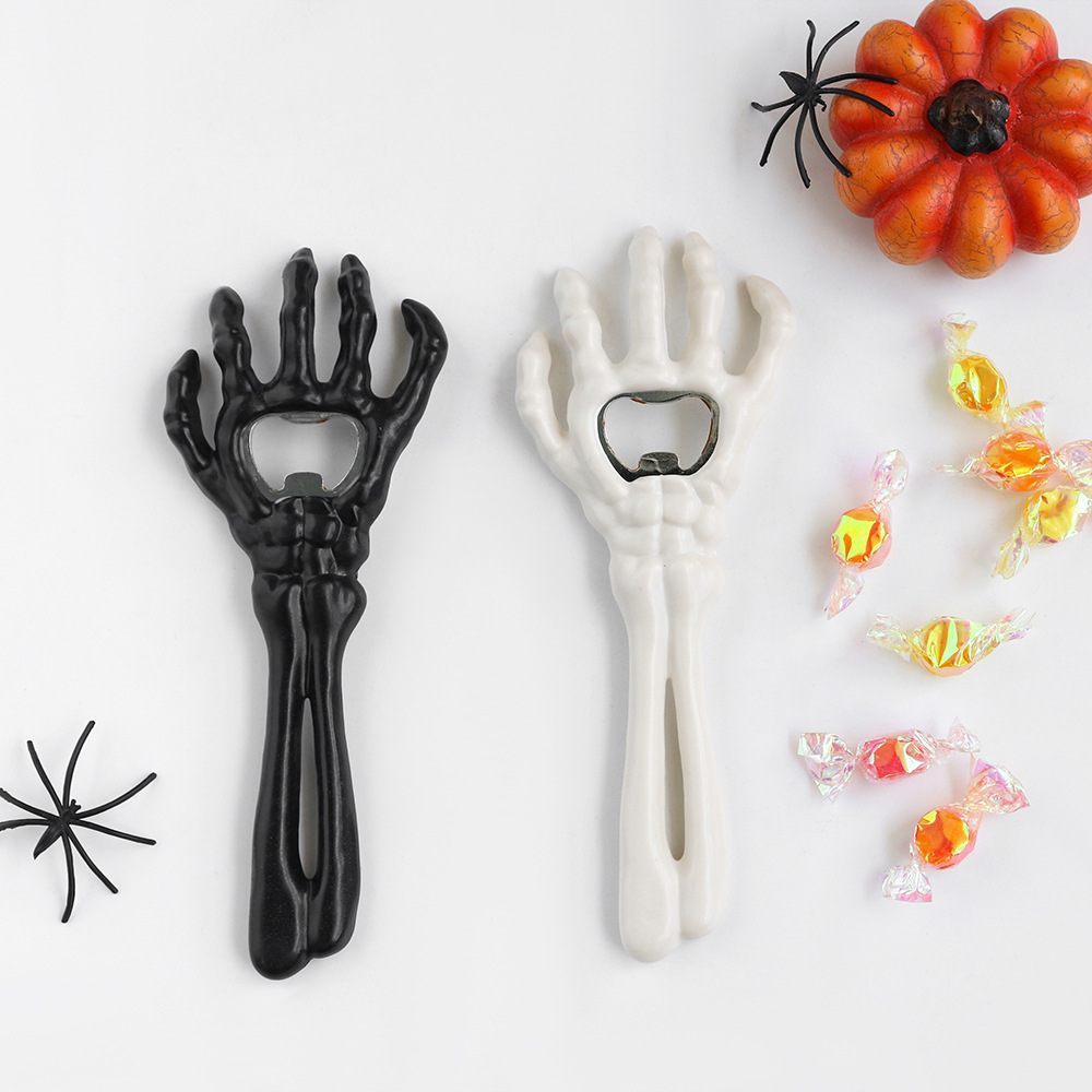 Decoración transfronteriza de Halloween, cuenco de dulces de calavera, sacacorchos de mano de calavera de terror, suministros del festival de fantasmas, cuenco de frutas de murciélago