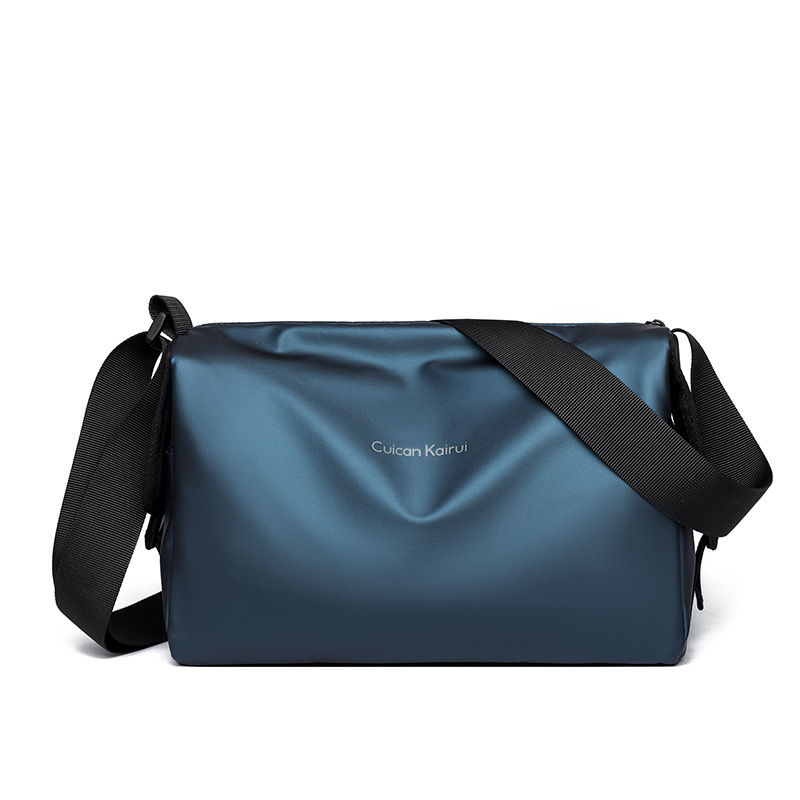 Bolso bandolera de película de cuero impermeable para hombre al por mayor transfronterizo, bolso de hombro de viaje al aire libre de gran capacidad de negocios simples, marea