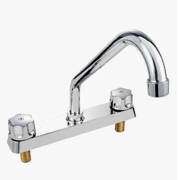 Domestic Wholesale Double-Handle Hot and Cold Faucet Abs Body Kitchen Sink Rv 360-Degree Rotating Faucet