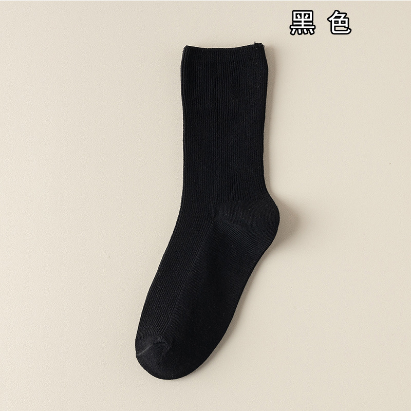靴下の女性の針の細い条の中筒の靴下は汗の薄いタイプの通気性の女性の靴下の夏の白黒の靴下の楽福の靴の女性の綿の靴下を吸います|undefined