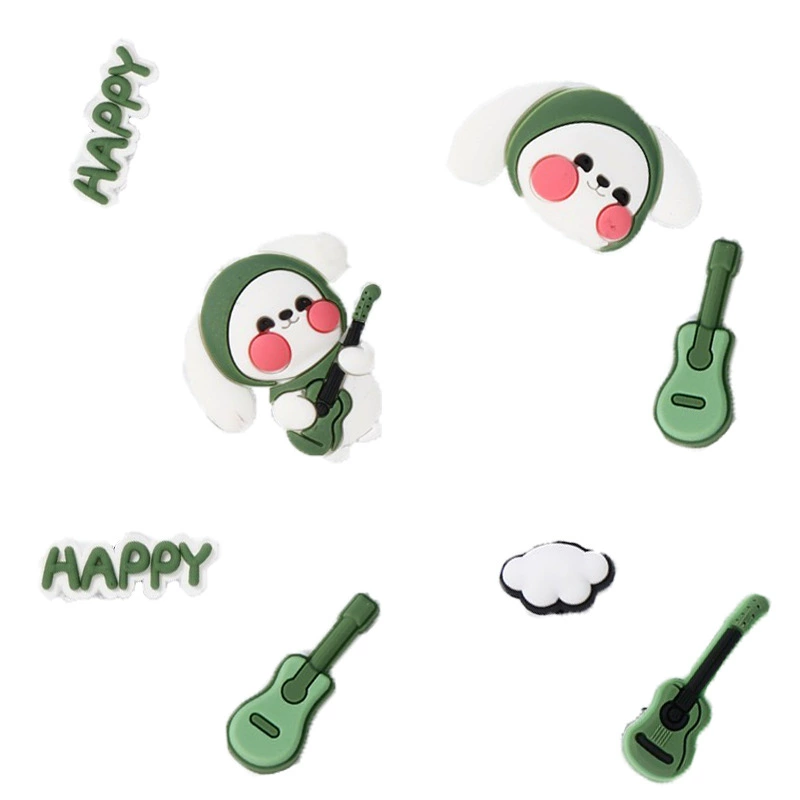 Креативная рок музыка кролик пещера обувь обувь цветы DIY пещера обувь декоративная обувь аксессуары ПВХ мягкая резиновая обувь застежка