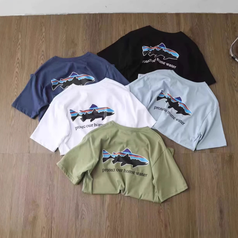 Correct Version High-Quality Pata New Round-Neck Short-Sleeve T-Shirt with Printed Pattern, Unisex, Cross-Border