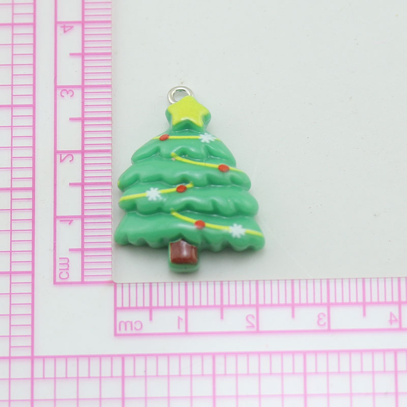 Accesorios de la joyería de bricolaje 2024 nueva resina árbol de Navidad Santa Claus muñeco de nieve SERIE DE Navidad colgante