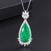 Fashionable retro emerald jewelry, necklace, pendant, European style