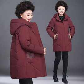 中老年人冬装棉袄外套2023新款奶奶中长款棉衣女加厚妈妈羽绒棉服