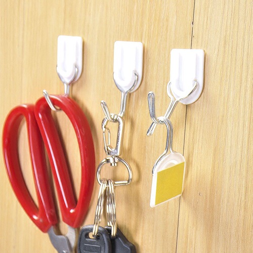 Strong nail-free adhesive hooks, bathroom wall-mounted door rear coat hooks, kitchen wall adhesive row hooks, traceless adhesive hooks