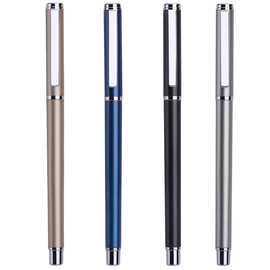 得力S82-01中性笔金属笔杆商务水笔0.5mm子弹头办公签字笔,碳素笔