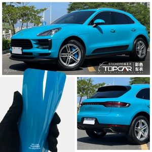 Topka rəngli avtomobil plyonkası TPU Miami Blue, hidroliz olmayan boya qoruyucu