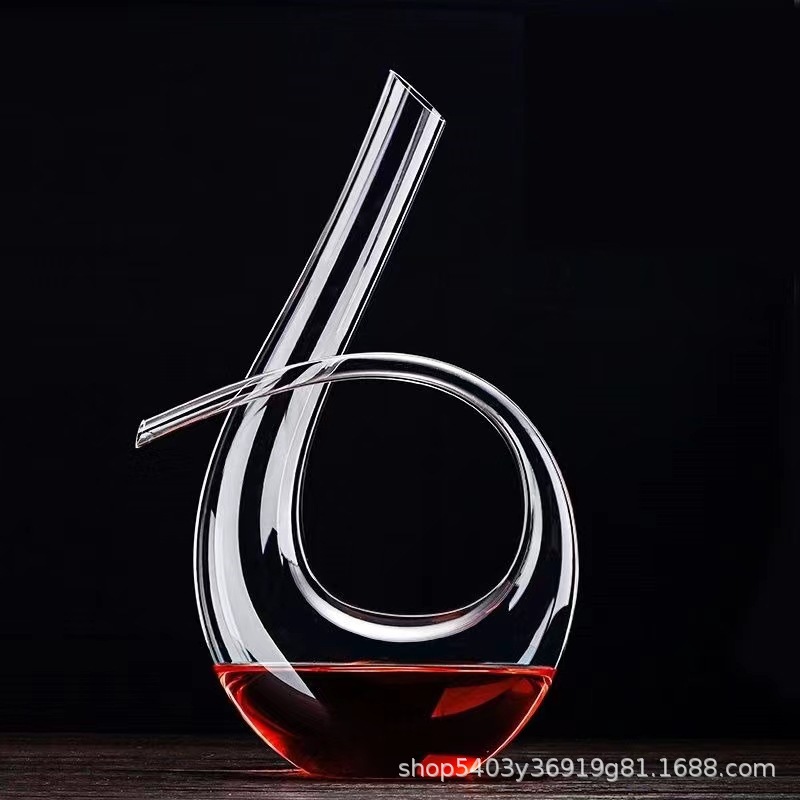 Vidrio de cristal de alto valor facial U-swans muebles de vino doméstico decanter de vino de alta calidad