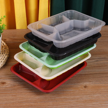 深款一次性四格饭盒 餐饮外卖打包盒多格快餐便当盒批发可印OGO