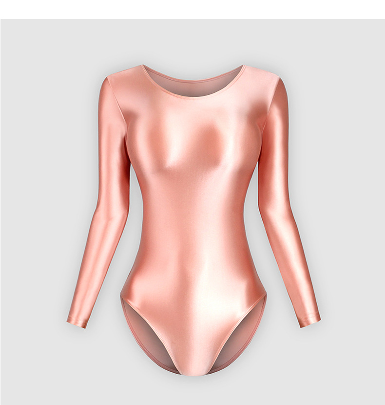 Yoga One-Piece Adult Slim Fit Long Sleeve Artistic Gymnastics Suit Bodysuit Glossy Shaping Ballet Dancewear_desvips.com