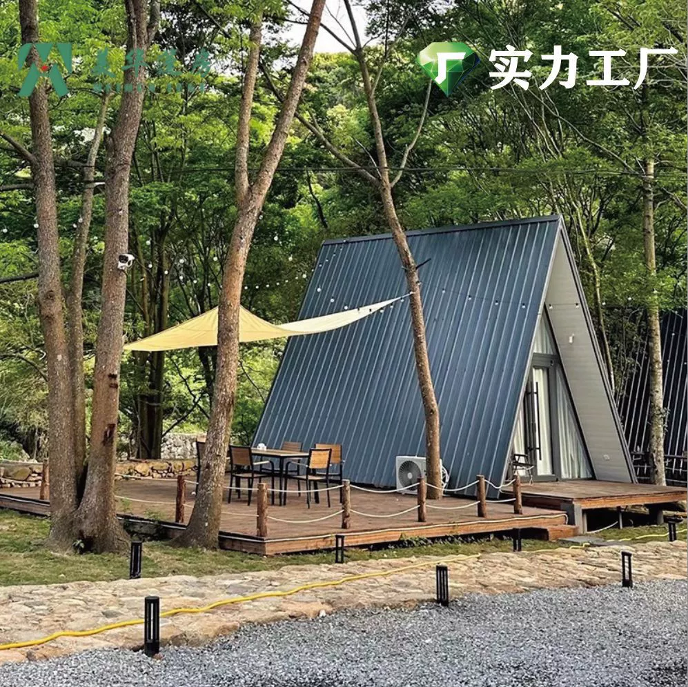 Outdoor anticorrosion wood courtyard assembly garden wooden house can be accommodated mobile wooden house B&B pavilion Internet beauties wooden house