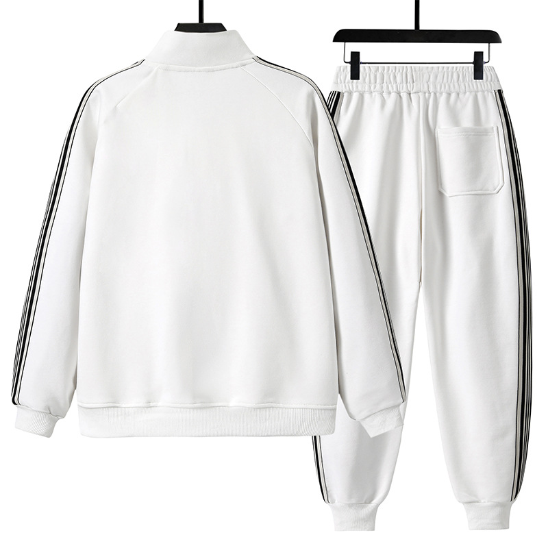 Herrenbekleidung Fitness einfarbiges Herren-Kapuzenpullover-Set Frühling und Herbst neues Lauf- und vielseitiges lässiges Herbst-Sportbekleidungsset_voghion.com