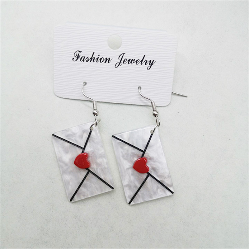 Drop Earrings Classification 1 Pair Fashion Heart Shape Arylic Drop Earrings