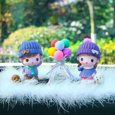 Car ornaments Balloon Ornaments, Car Decorations - scarf-couple-color-balloon-big-feather