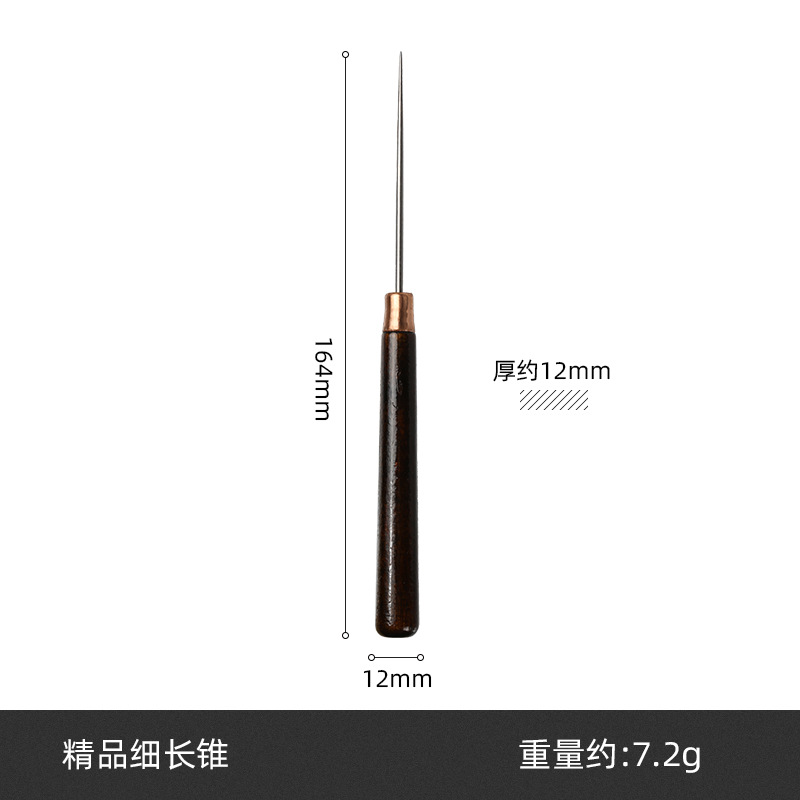 Nuevas herramientas de costura de cuero forma de calabaza mango de madera puncher herramientas hechas a mano en stock al por mayor