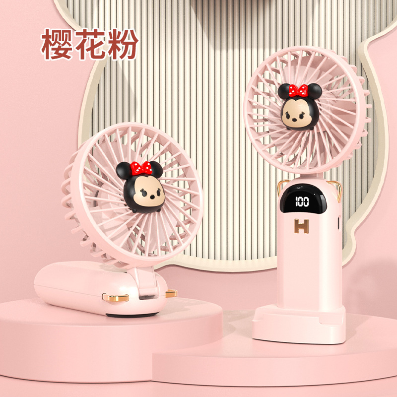 Nuevo ventilador de mano de dibujos animados, ventilador pequeño de carga usb de dibujos animados, ventilador de escalada silencioso portátil, mini viento