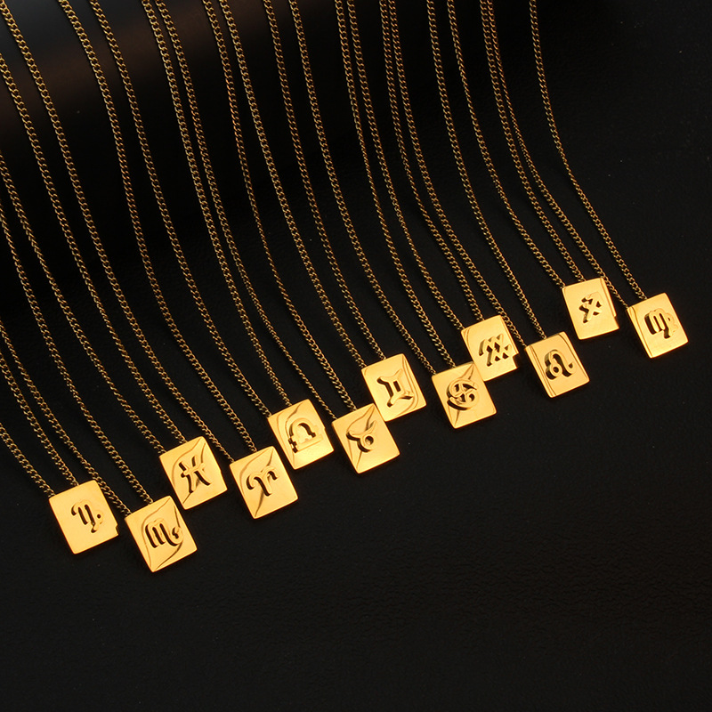 Fashion Constellation Titanium Steel Plating Pendant Necklace 1 Piece