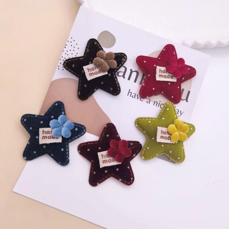 Polka Dot Flocking Fabric Handmade Five-Pointed Star DIY Brooch Pendant Hairpin Shoe Socks Bag Accessories Clothing Accessories Polka Dot Flocking Fabric Handmade Five-Pointed Star DIY Brooch Pendant Hairpin Shoe Socks Bag Accessories Clothing Accessories