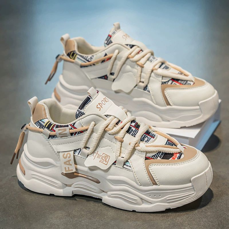 Мужская обувь Весенняя 2025 новая дышащая маленькая белая обувь мужская мода дикая спортивная обувь на толстой подошве повседневная обувь