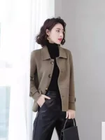 Короткое зимнее шерстяное пальто в стиле Chanel, свободный крой, кардиган для повседневной носки