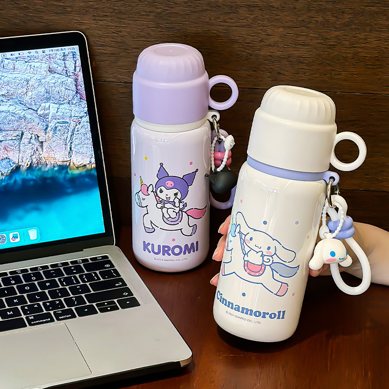 Koolomi tazas de acero inoxidable para niños 316 para niñas con tazas de bebida especiales con tapa, lindas tazas de doble bebida