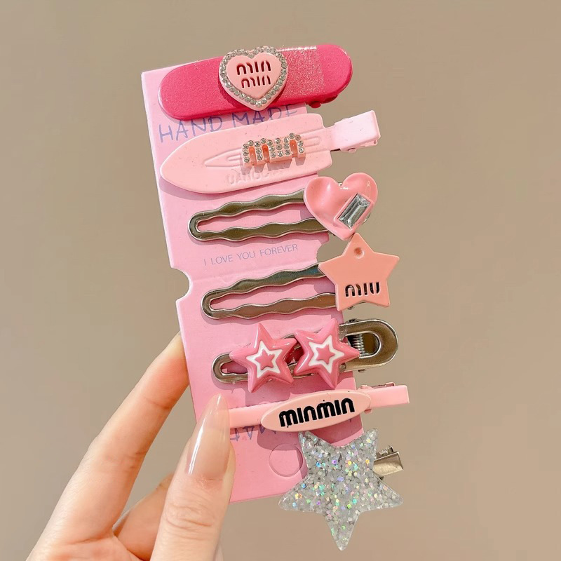 Horquilla de color dopamina, clip de pico de pato de cabello roto coreano femenino, horquilla de sentido avanzado y2k, clip lateral con flequillo, tocado