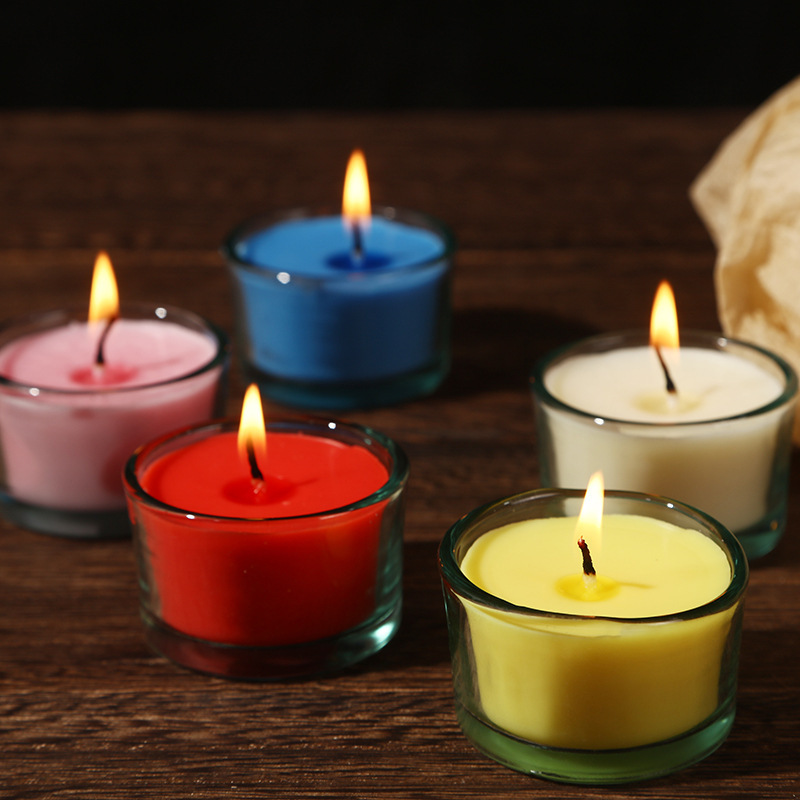 Vela de cristal Candelabro eliminación de humo cena romántica a la luz de las velas aceite esencial aromaterapia prueba de sabor de la vela