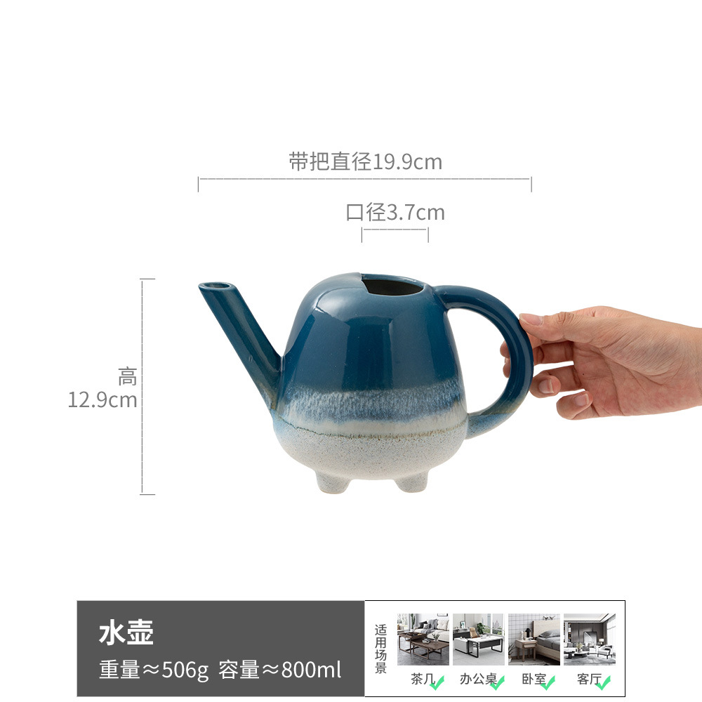 Vaso en forma de olla creativa multicolor cerámica doméstica decoración floral ornamentos al por mayor hervidor de agua práctica tetera