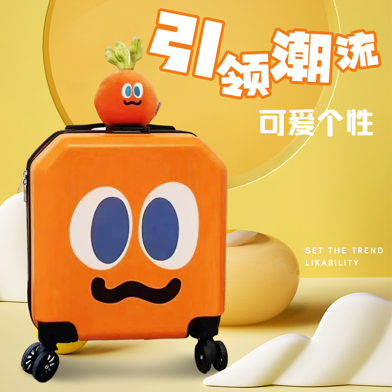 Printable logo children's luggage cartoon trolley case 18 inch student password travel boarding box institutional gift box