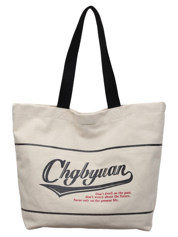 Bolsa de lona de gran capacidad para mujeres 2026 nueva moda letra impresa hombro brazo bolso de viaje ocio bolsa de mano image 6
