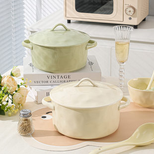 Cream Japanese high quality big ceramic soup bowl for home use, tableware