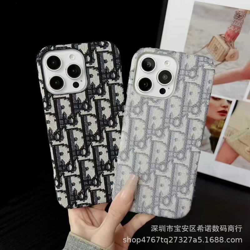 Big Brand Apple 17Promax Mobile Phone Case Embroidered Fabric D Family 16/15/14/13/12/11 Half Pack Hard Shell Case