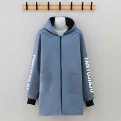 秋冬防水加絨男女防油成人連帽長袖圍裙罩衣大人工作服外套幹活穿