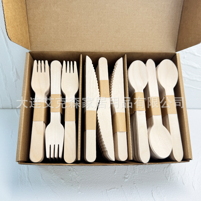160mm Eco-Friendly Mini Biodegradable Wooden Disposable Cutlery Set, Heat-Resistant, Suitable for Gatherings