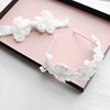 Summer children's white hair accessory, headband from pearl for early age, 2021 collection, floral print