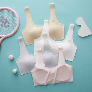 Seamless Ice Silk development period chest-wrapped vest junior high school students fixed Cup adolescent girl bra summer