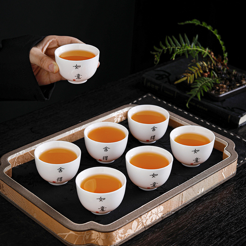 Taza de té de kung fu de porcelana blanca Chaoshan pequeña taza de té de cerámica pequeña taza de té maestro de té exquisita taza única de alta calidad
