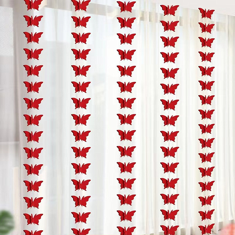 Butterfly String Wedding Decoration Set for Wedding Room Arrangement, Long Strips of Double Happiness Stickers, Living Room Curtains, Wedding and Engagement Butterfly Decorations Butterfly String Wedding Decoration Set for Wedding Room Arrangement, Long Strips of Double Happiness Stickers, Living Room Curtains, Wedding and Engagement Butterfly Decorations